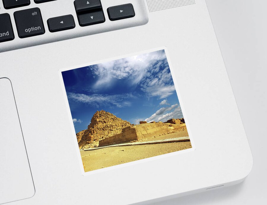 Pyramid Sticker featuring the photograph small egypt pyramid in Giza by Mikhail Kokhanchikov