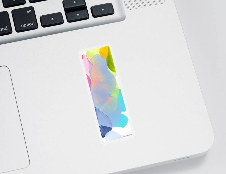 Abstract Sticker featuring the painting Smoke Rises by Claire Desjardins