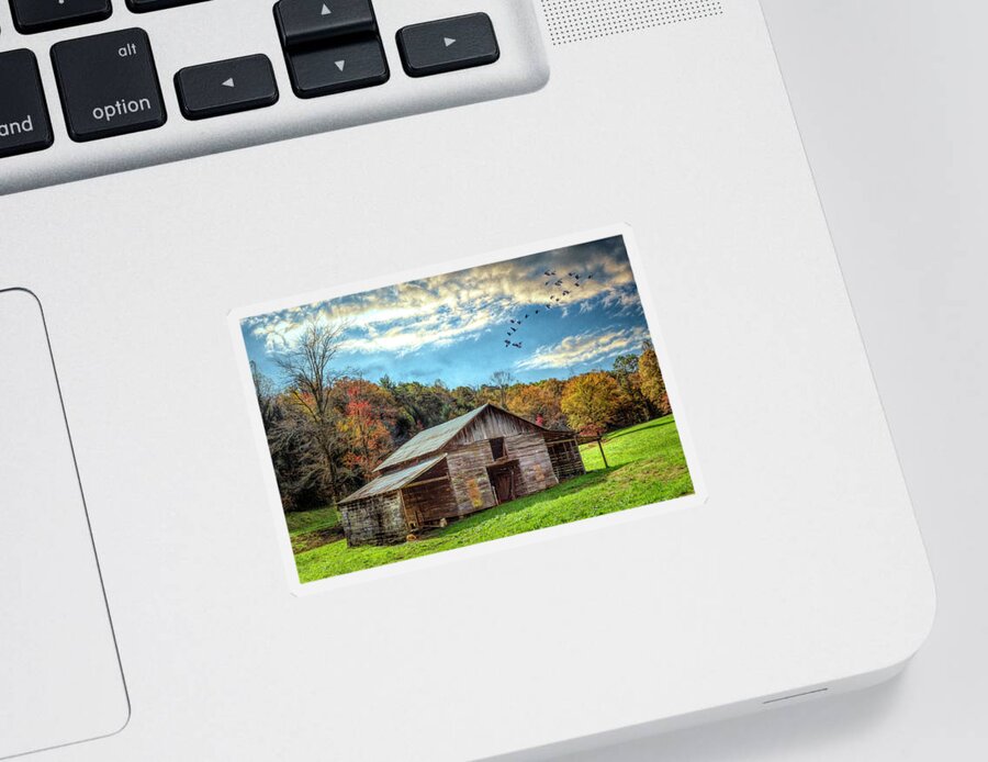 Andrews Sticker featuring the photograph Smokies Country Barn by Debra and Dave Vanderlaan