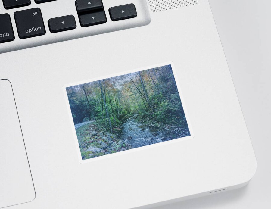 Cades Sticker featuring the photograph Smoky Mountains Coolness Country Streams by Debra and Dave Vanderlaan