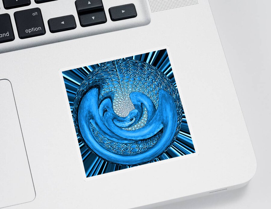 Digital Wallart Sticker featuring the digital art Snake in an Egg by Ronald Mills