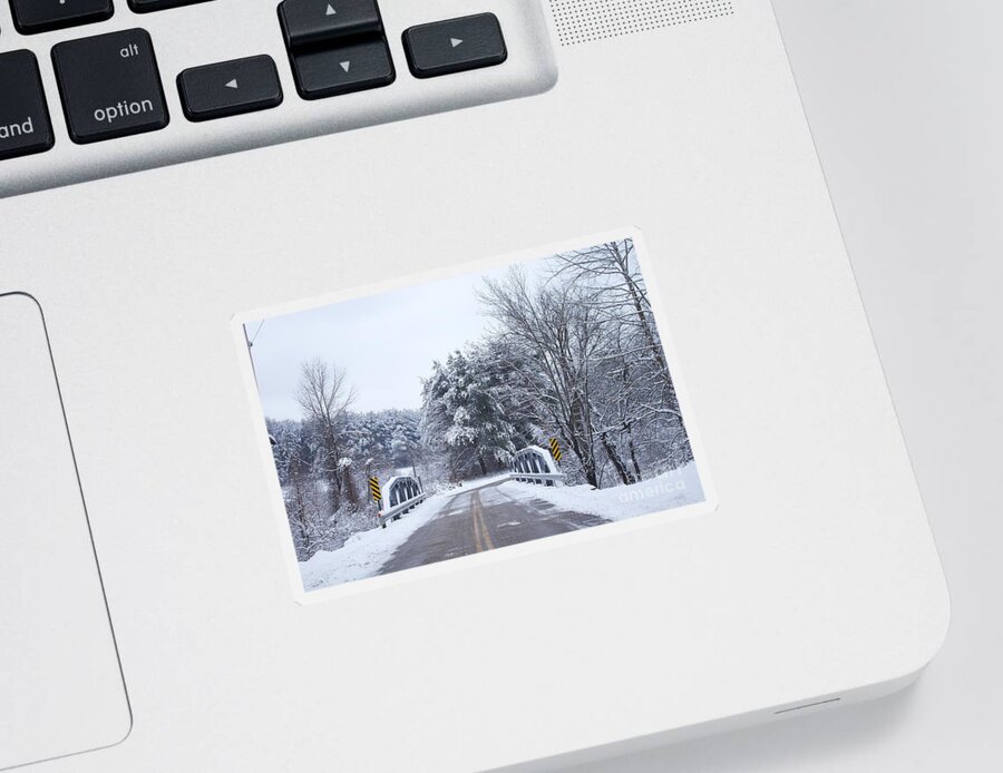 Woods Sticker featuring the photograph Snow drive by Yvonne M Smith