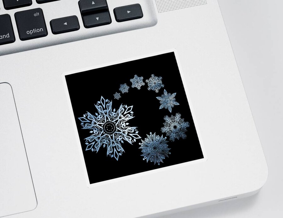 Snowflakes Sticker featuring the photograph Snowflakes by Crystal Wightman