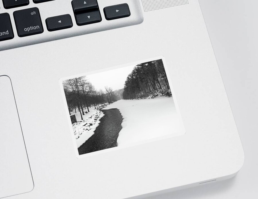 Winter Sticker featuring the photograph Snowy Jordan Creek by Jason Fink