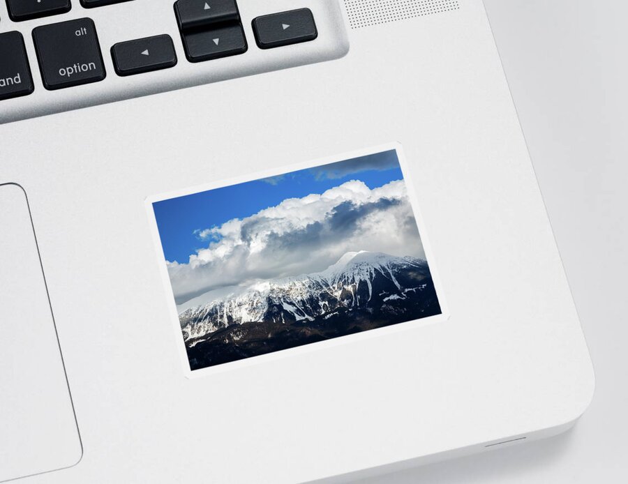 Mountain Sticker featuring the photograph Snowy mountains by Ian Middleton