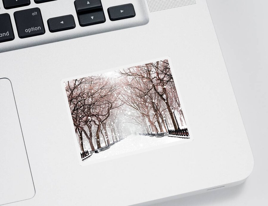 Snow Sticker featuring the photograph Snowy Walk by Andrea Kollo