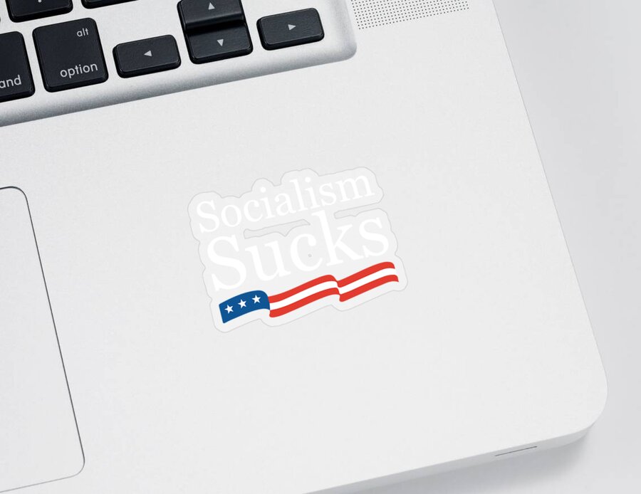 Cool Sticker featuring the digital art Socialism Sucks by Flippin Sweet Gear