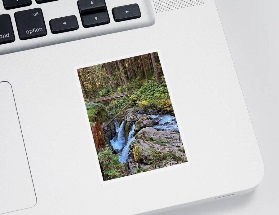 Waterfalls Sticker featuring the photograph Sol duc Falls 2 by Jerry Abbott
