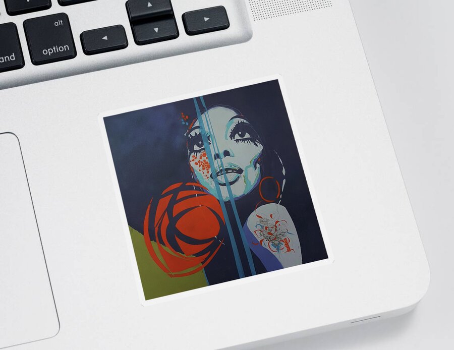 Diana Ross Sticker featuring the painting Someday We'll Be Together by Paul Lovering