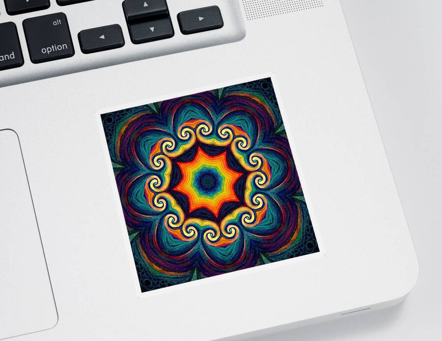 Mandala Sticker featuring the digital art Soul Mandala by Beth Sawickie