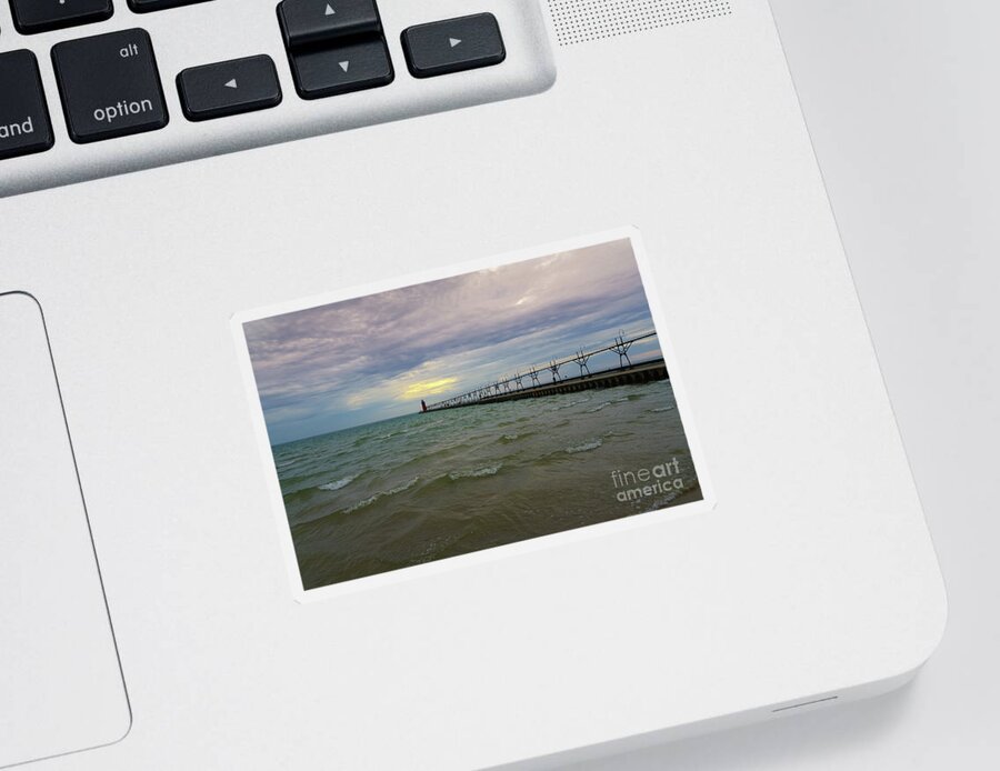 South Haven Lighthouse Sticker featuring the photograph South Haven Lighthouse by Rachel Cohen