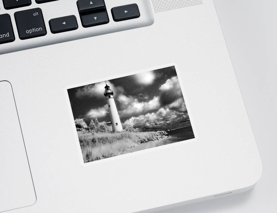 South Manitou Sticker featuring the photograph South Manitou Island Lighthouse by Jeffrey Holbrook