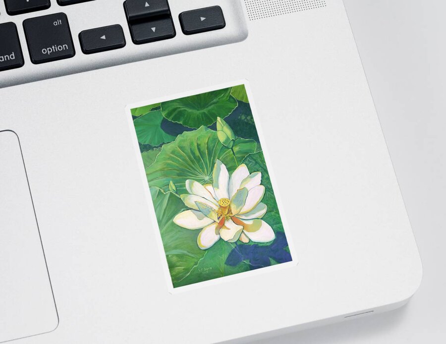 Water Sticker featuring the painting Southern Water Lily by Jeanette Jarmon