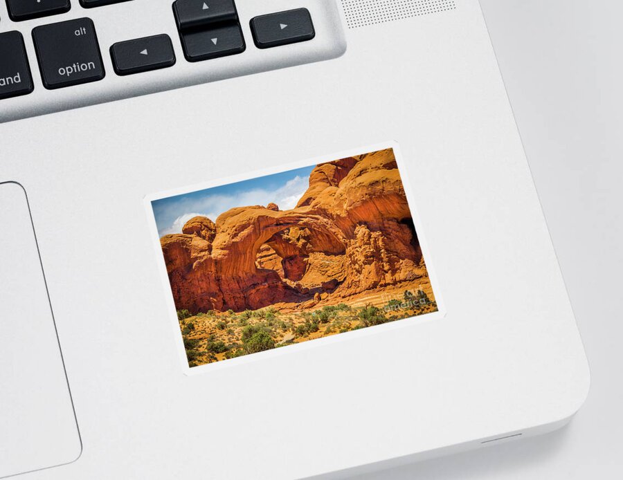 United States Sticker featuring the photograph Southwest USA Red Arch by Susan Vineyard