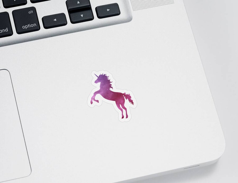 Unicorn Sticker featuring the digital art Space Unicorn by Sambel Pedes