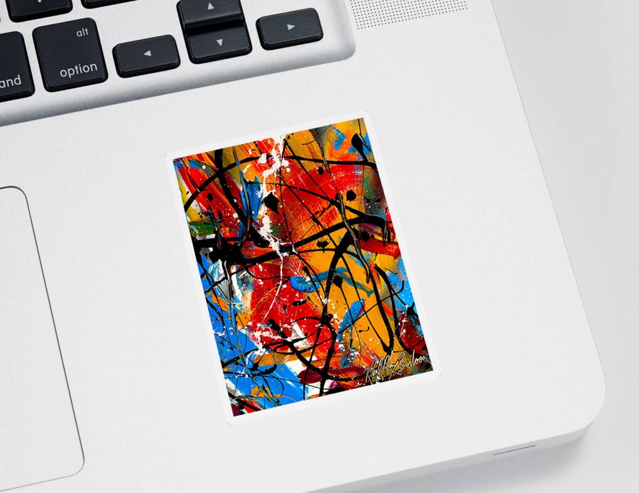 Abstract Sticker featuring the painting Spam Filter On by Neal Barbosa