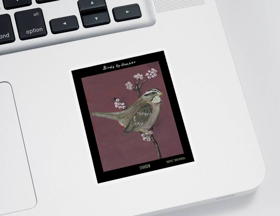 Bird Sticker featuring the painting Sparrow by Tim Nyberg