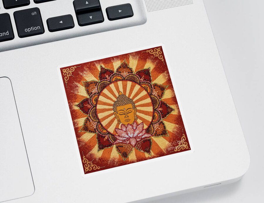 Buddha Sticker featuring the photograph Spice Buddha Lotus Mandala by Tim Gainey