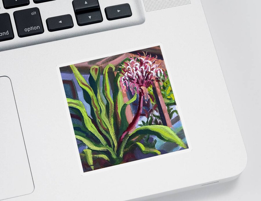  Sticker featuring the painting Spider Lilly at Paradise Palms by Ralph Papa