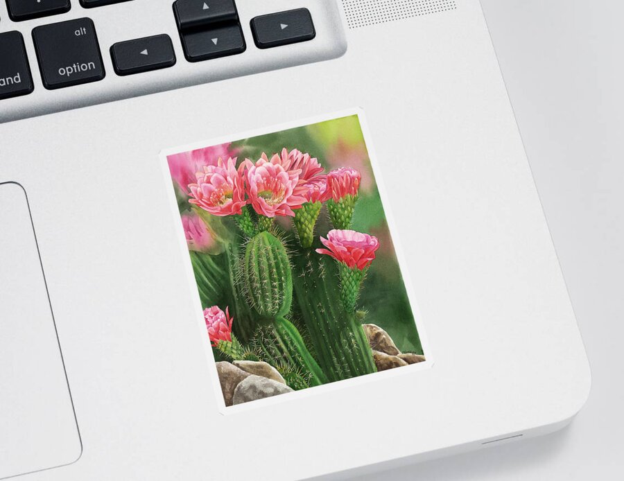 Flower Sticker featuring the painting Spiky Beauty by Espero Art