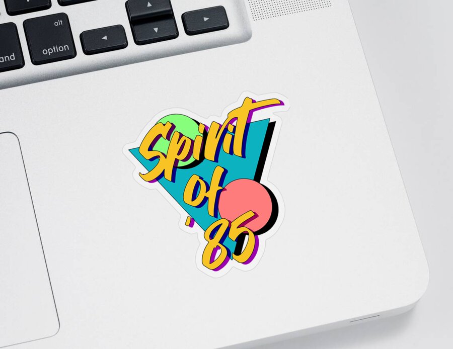 Memphis Sticker featuring the digital art Spirit of 85 New Memphis Graphic by Christopher Lotito