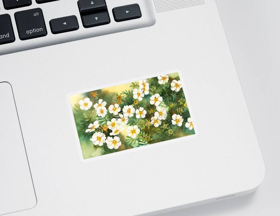 White Flower Sticker featuring the painting Spirit of Hope by Espero Art