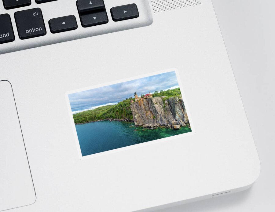 Split Rock Lighthouse Sticker featuring the photograph Split Rock Lighthouse Aerial by Sebastian Musial