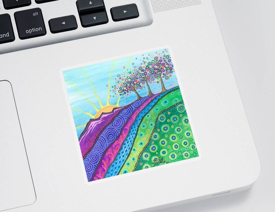 Mountain Landscape Painting Sticker featuring the painting Spreading Joy by Tanielle Childers
