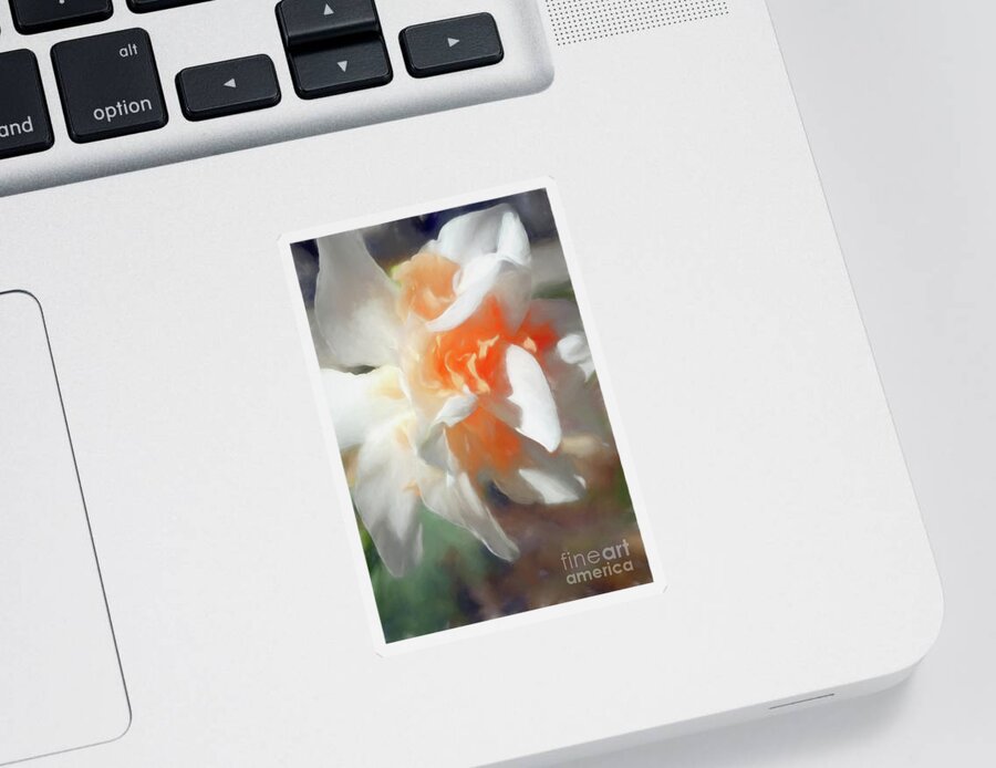 Orange Sticker featuring the digital art Spring Daffodil by Amy Dundon