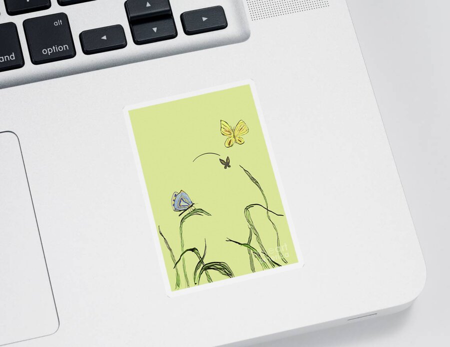 Butterflies Sticker featuring the digital art Spring Delight by Kae Cheatham