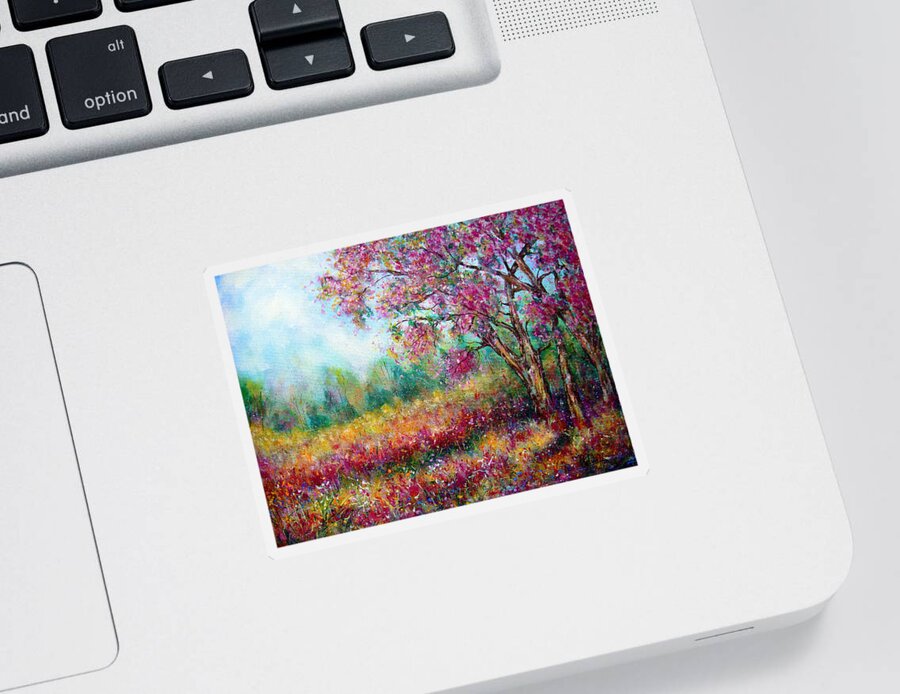 Landscape Sticker featuring the painting Spring by Natalie Holland