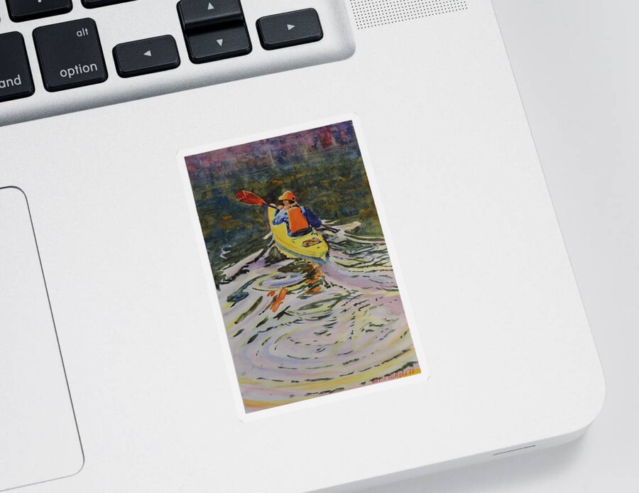 Spring Sticker featuring the painting Spring Paddle on Parrott's Bay by David Gilmore