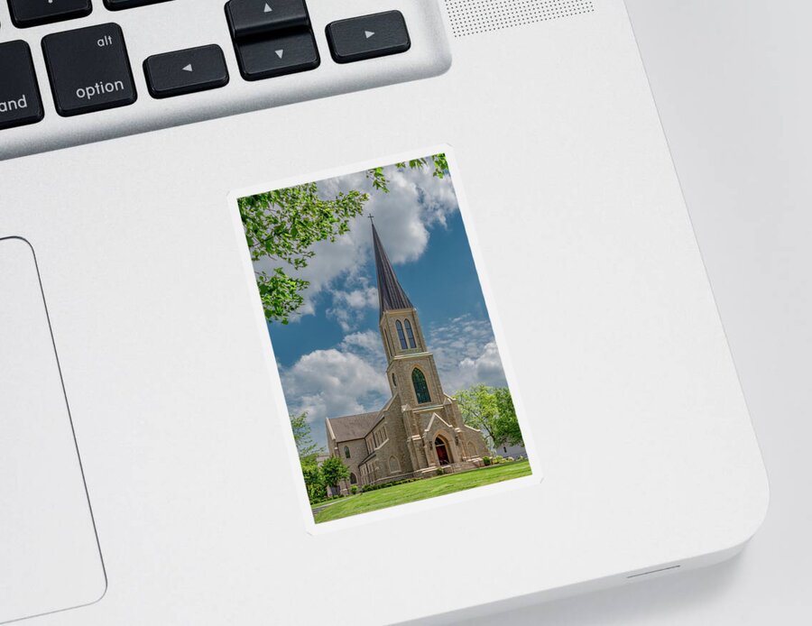 Tennessee Sticker featuring the photograph Springtime Chapel, Lee University by Marcy Wielfaert