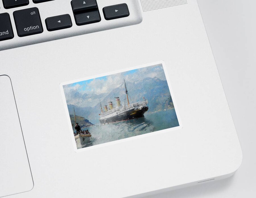 Reliance Sticker featuring the digital art S.S. Reliance by Geir Rosset
