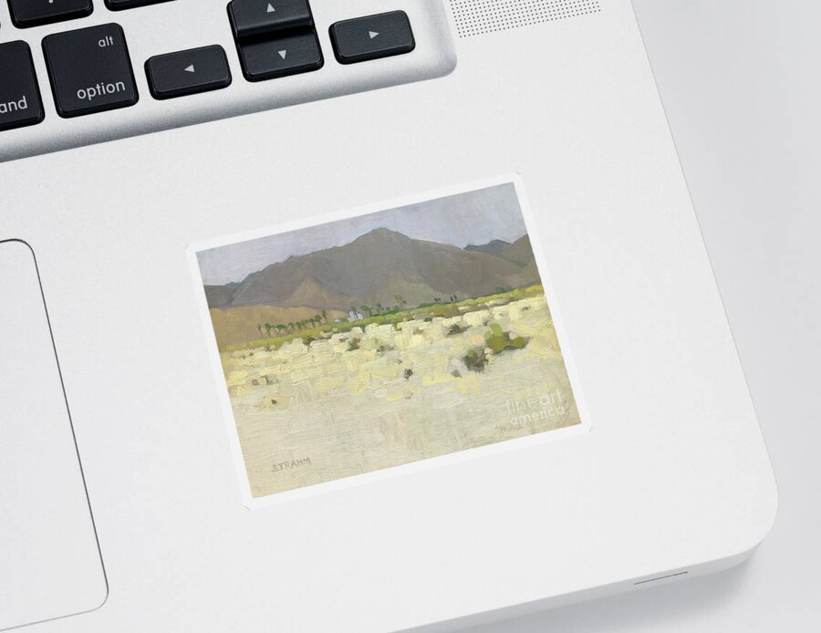Catholic Sticker featuring the painting St Richard's in Borrego Springs by Paul Strahm