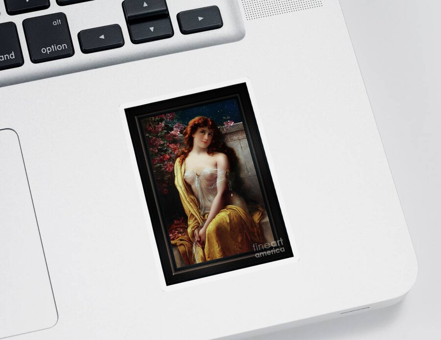 Starlight Sticker featuring the painting Starlight by Emile Vernon Classical Fine Art Old Masters Reproduction by Rolando Burbon