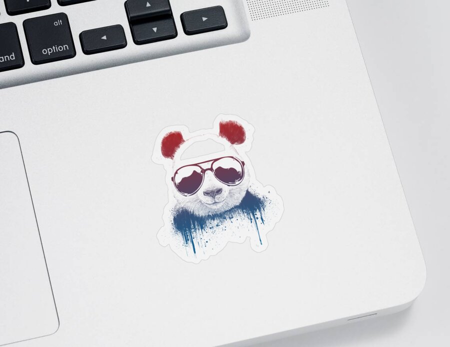 Panda Sticker featuring the drawing Stay Cool II by Balazs Solti