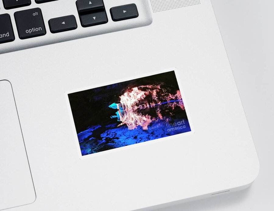 Caves Stalagmites Sticker featuring the photograph Stillness in the caves by Elena Pratt