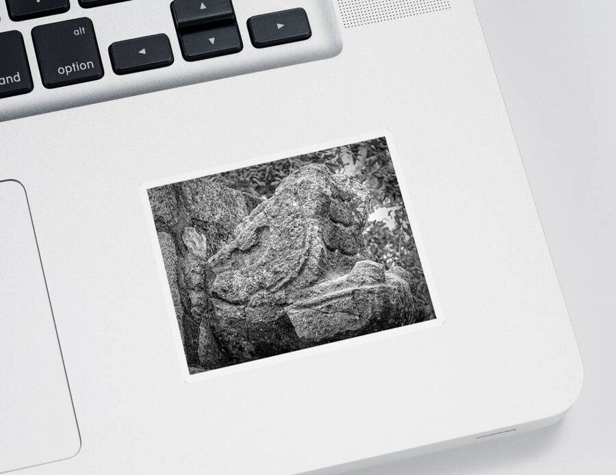 Chichen Itza Sticker featuring the photograph Stone Snakehead Carving - Chichen Itza by Frank Mari