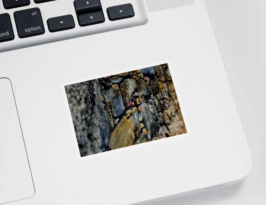 Stone Wall Photography Sticker featuring the photograph Stone Wall Textures and Shapes by Expressions By Stephanie