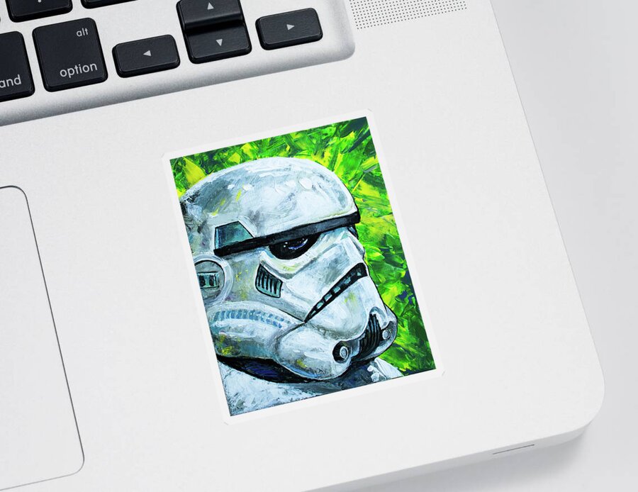 Star Wars Sticker featuring the painting Storm Trooper by Aaron Spong