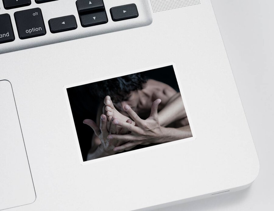 Yoga Sticker featuring the photograph Strength of Hands by Marian Tagliarino