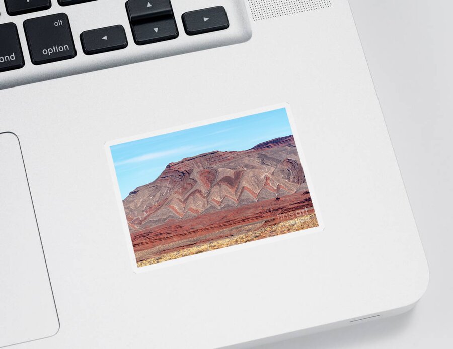 Usa Sticker featuring the photograph Striations in a hillside near Goosenecks State Park in Utah, USA by William Kuta