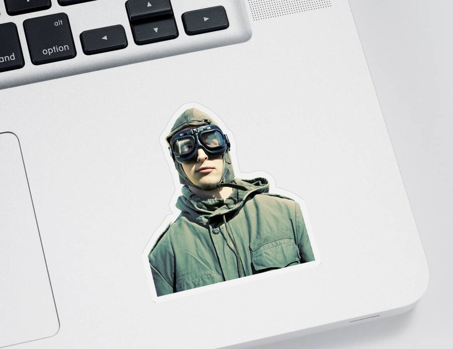 Military Sticker featuring the photograph Stylised Squadron Captain by Jorgo Photography