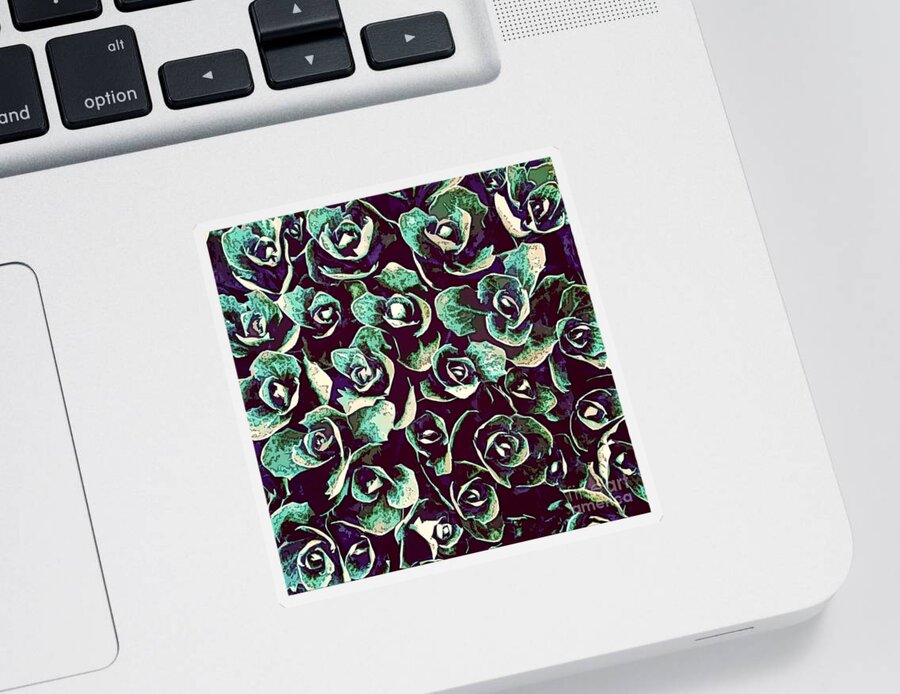Plants Sticker featuring the digital art Succulent Plant Leaves by Phil Perkins