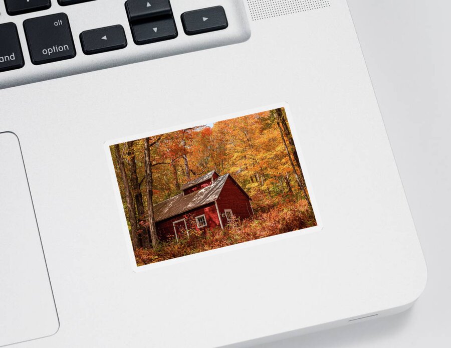 Vermont Sticker featuring the photograph Sugarhouse in Fall - Danville by Tim Kirchoff