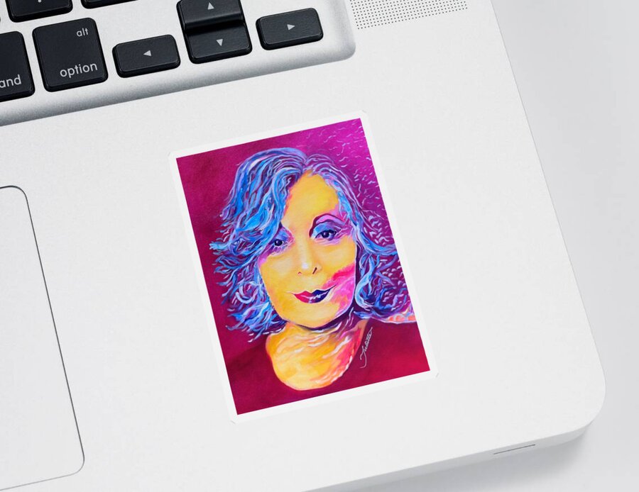 Sultry Sticker featuring the painting Sultry by Juliette Becker