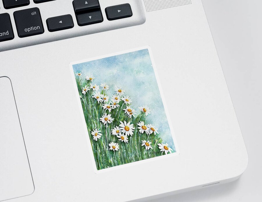 Daisies Sticker featuring the painting Summer Breeze by Lori Taylor