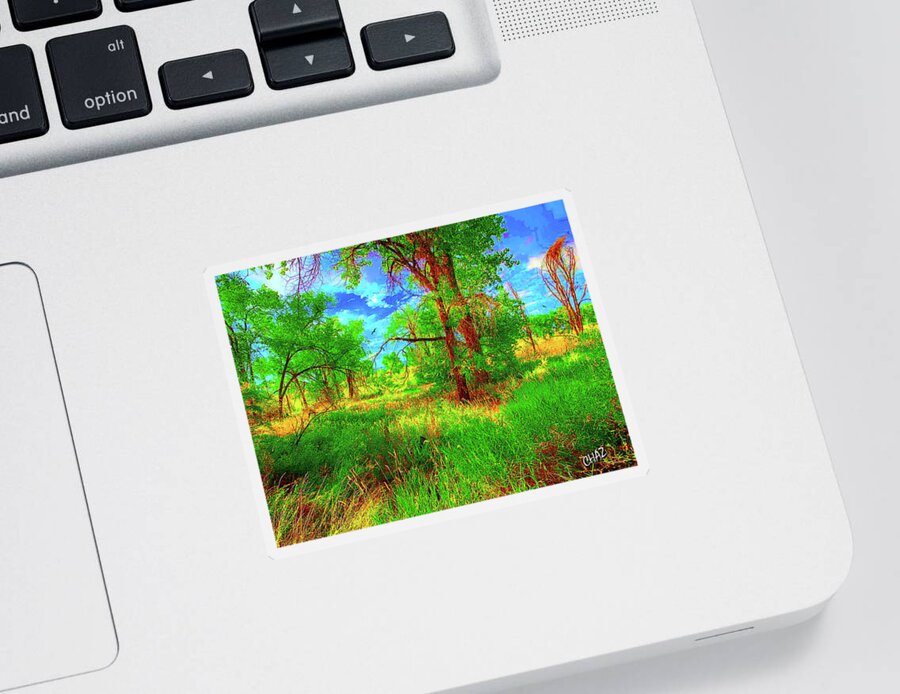 Trees Sticker featuring the digital art Summer Fields by CHAZ Daugherty