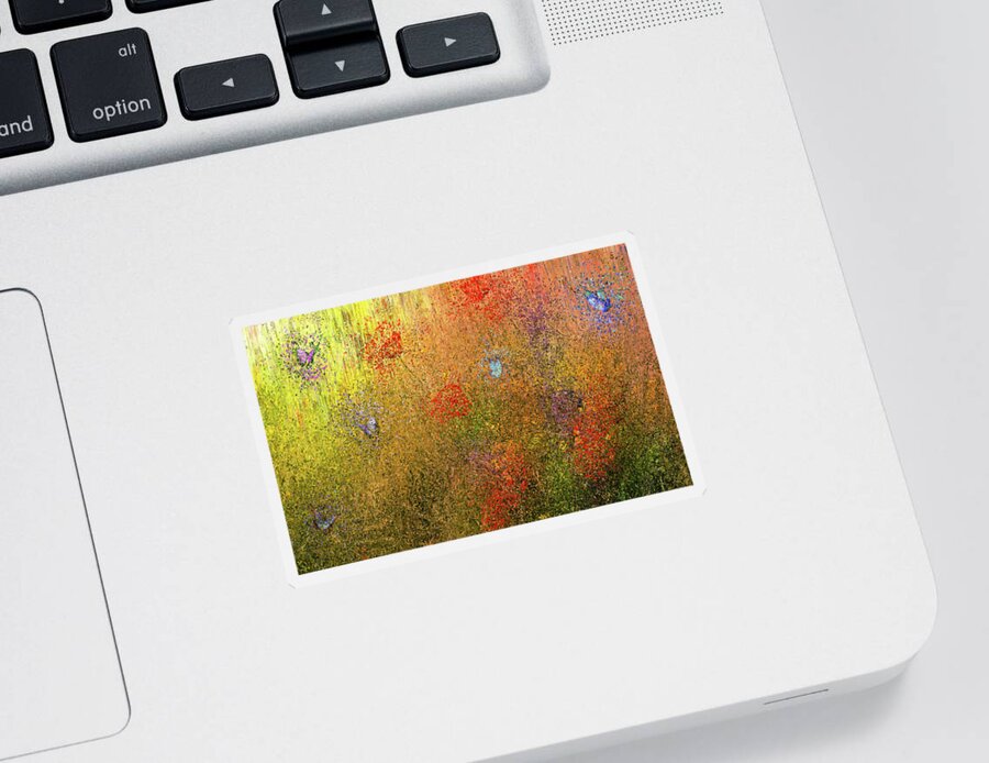Meadow Sticker featuring the painting Summer Meadow by Alex Mir